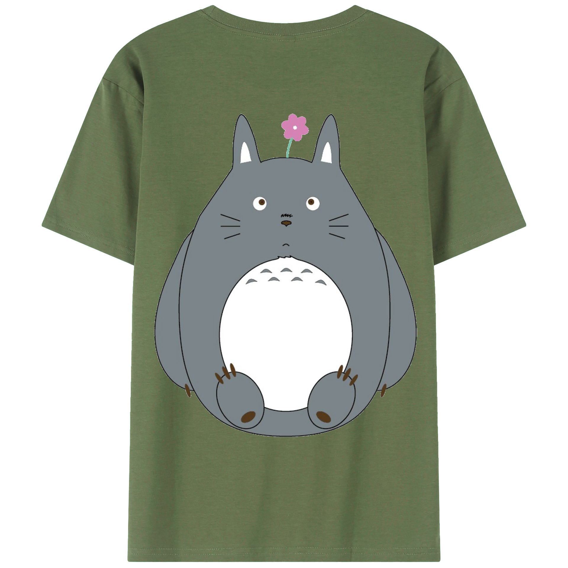 （画像用） となりのトトロ 草壁メイ 草壁サツキ My Neighbor Totoro Satsuki Kusakabe Mei Kusakabe 綿100％ メンズ半袖Tシャツ（バックプリント） 通気性